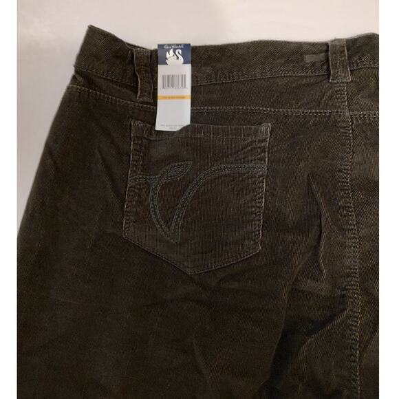 Gloria Vanderbilt Green Corduroy Mid Rise Straight Leg Embroidered Pants 24W - Picture 10 of 14